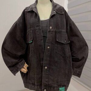 Oversized Black Denim Jacket